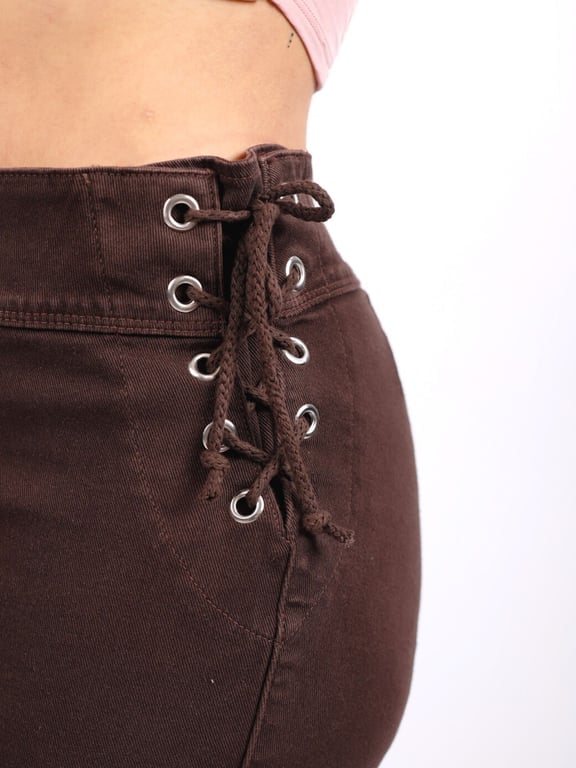 PANTALÓN JEANS MUJER BENCUS JEANS CHOCOLATE LACE UP PUSH UP COLOR CHOLOCATE - 3