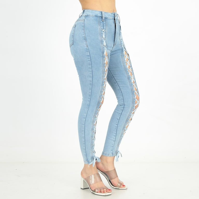PANTALÓN JEAN MUJER BENCUS JEANS CELESTE SKINNY MODELO VAQUERO STYLISH - 2