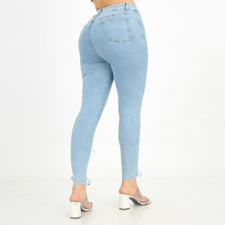 PANTALÓN JEAN MUJER BENCUS JEANS CELESTE SKINNY MODELO VAQUERO STYLISH - 4
