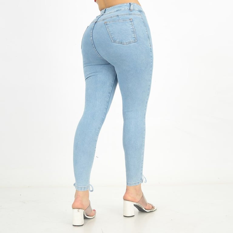 PANTALÓN JEAN MUJER BENCUS JEANS CELESTE SKINNY MODELO VAQUERO STYLISH - 4
