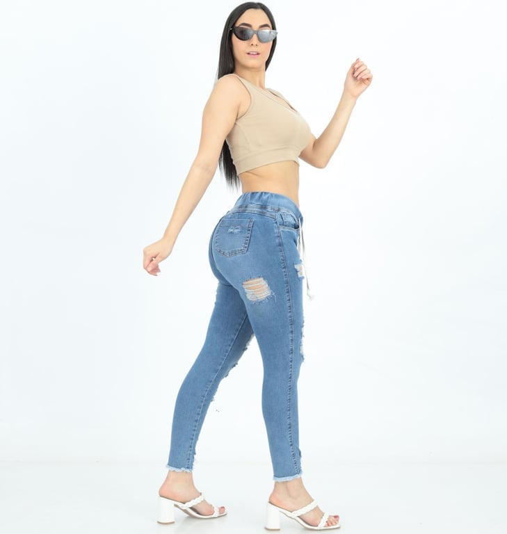 JOGGER MUJER BENCUS JEANS CELESTE NEA RASGADO - 3