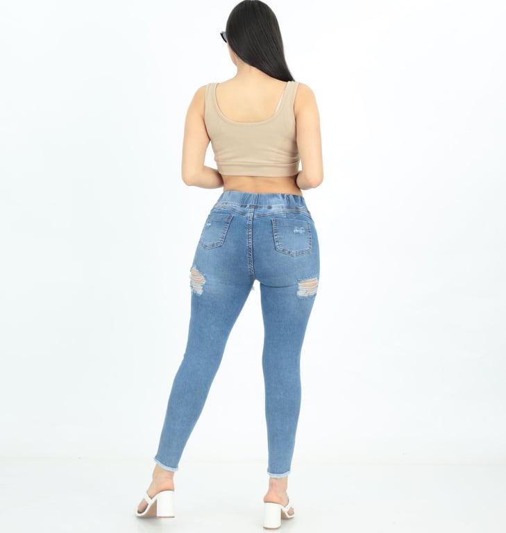 JOGGER MUJER BENCUS JEANS CELESTE NEA RASGADO - 4