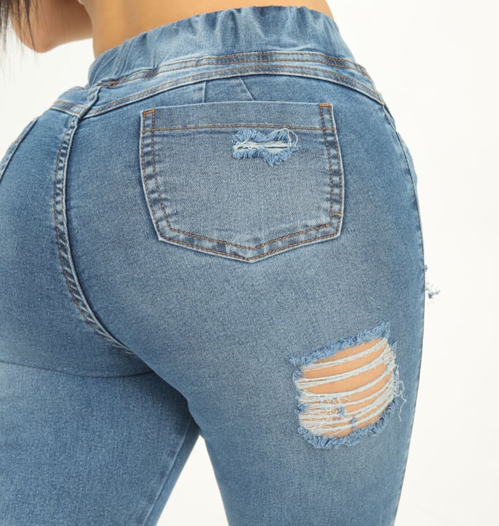 JOGGER MUJER BENCUS JEANS CELESTE NEA RASGADO - 6