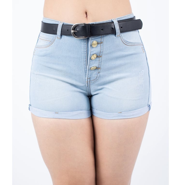 SHORT MUJER BENCUS JEANS CELESTE CLARO CLASICO JEAN PUSH UP - 3