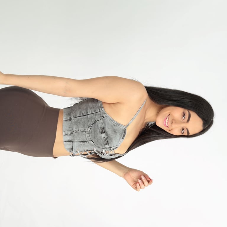 TOP MUJER BENCUS JEANS JEAN CON CADENAS - 3