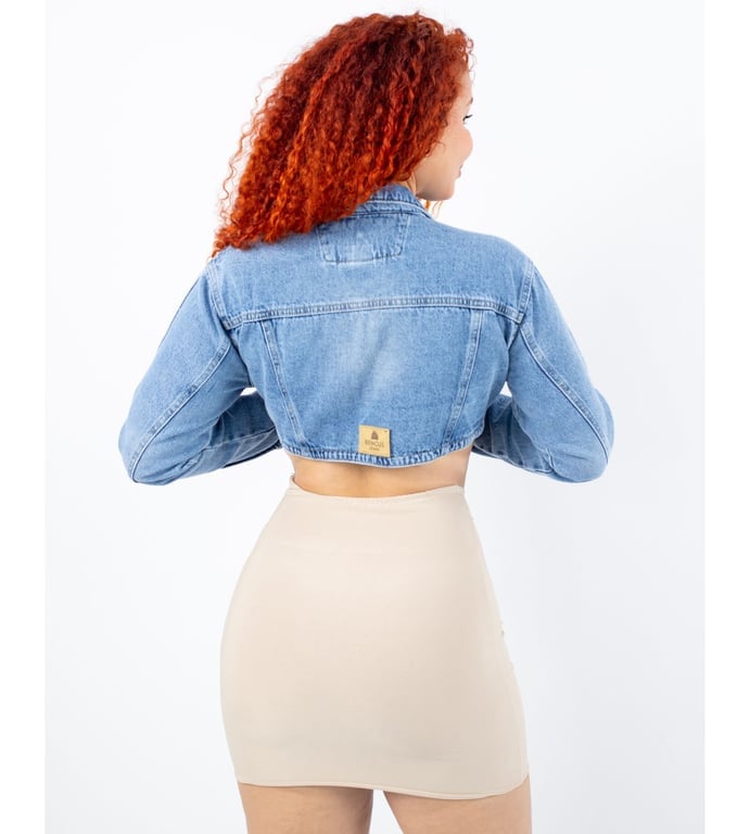 CASACA MUJER BENCUS JEANS AZUL CROP - 5