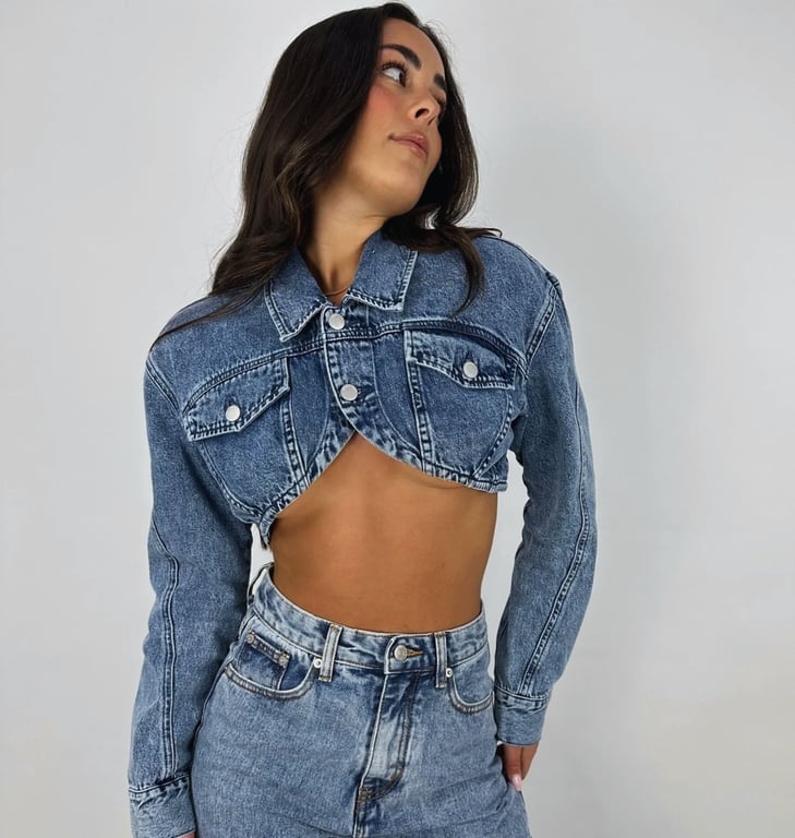 CASACA MUJER BENCUS JEANS CORTA JEAN RIGIDO - 1