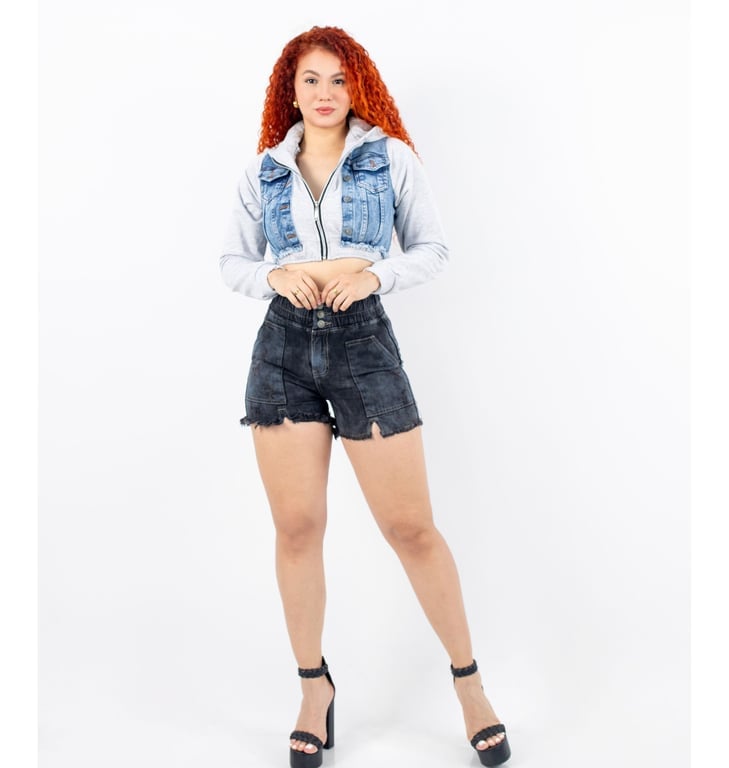 CASACA MUJER BENCUS JEANS MULTICOLOR CORTA MODA - 3