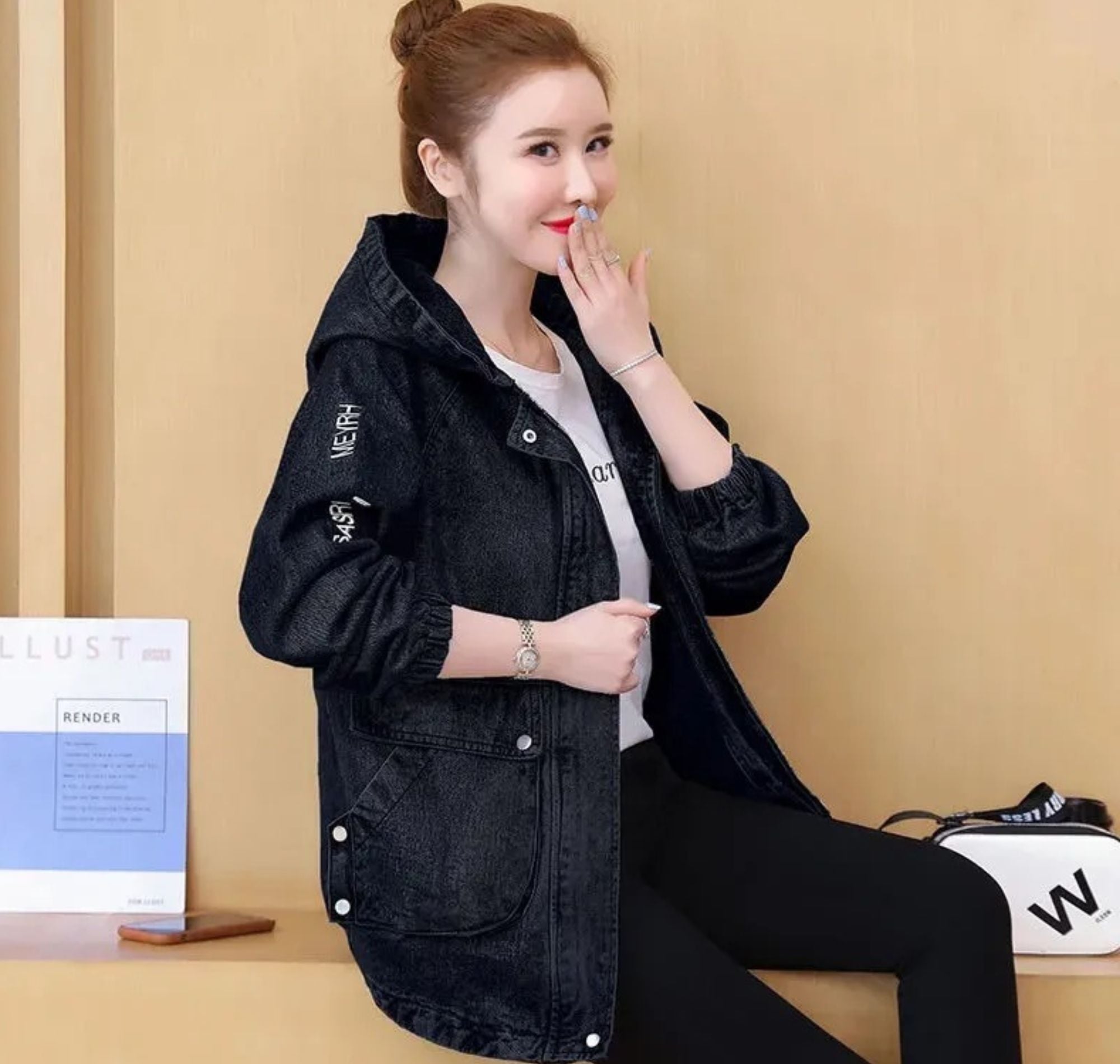 CASACA MUJER BENCUS JEANS ABRIGO PARKA - 3