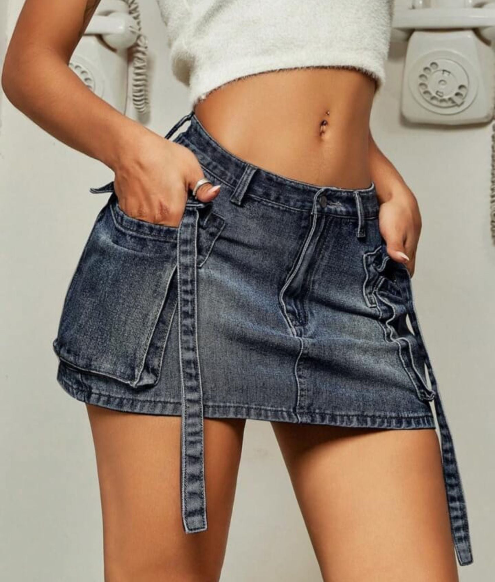 FALDA CORTA CEÑIDO MUJER BENCUS JEANS SKIRT - 3