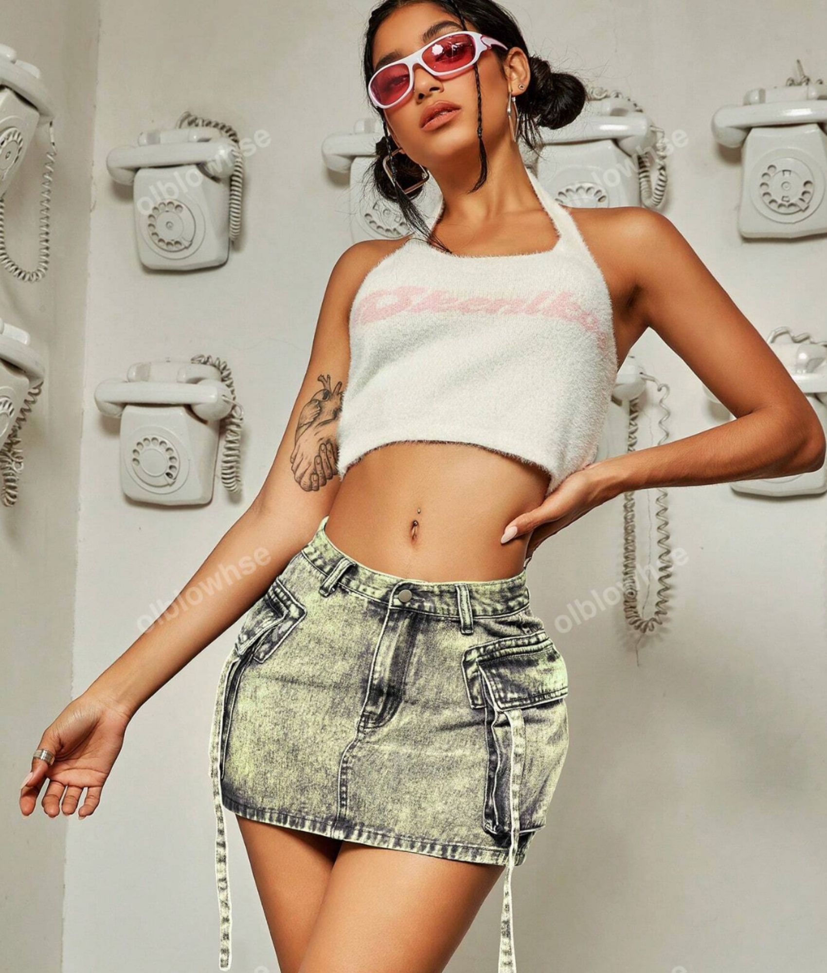 FALDA CORTA CEÑIDO MUJER BENCUS JEANS SKIRT - 5