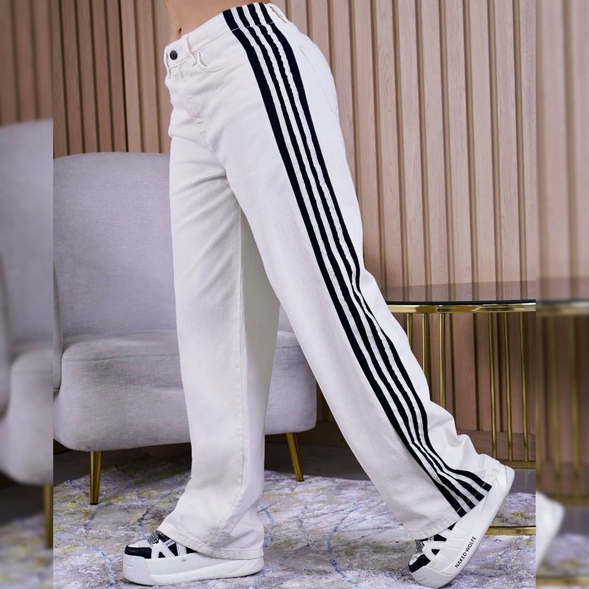 PANTALÓN JEANS WIDE LEG BLANCO - 3