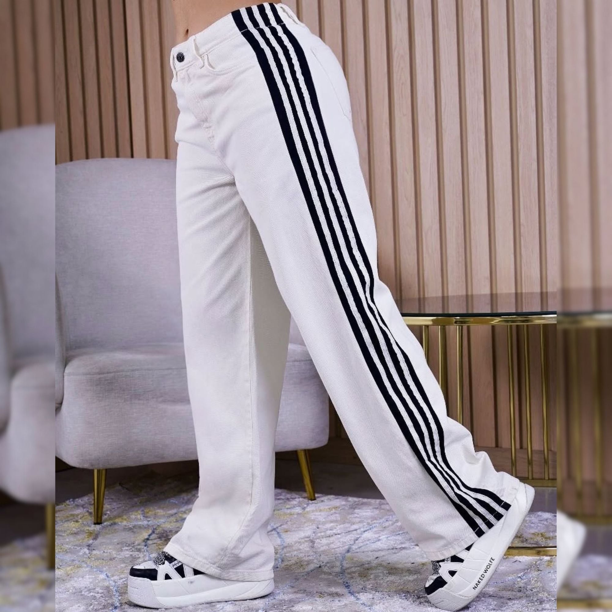PANTALÓN JEANS WIDE LEG BLANCO - 3