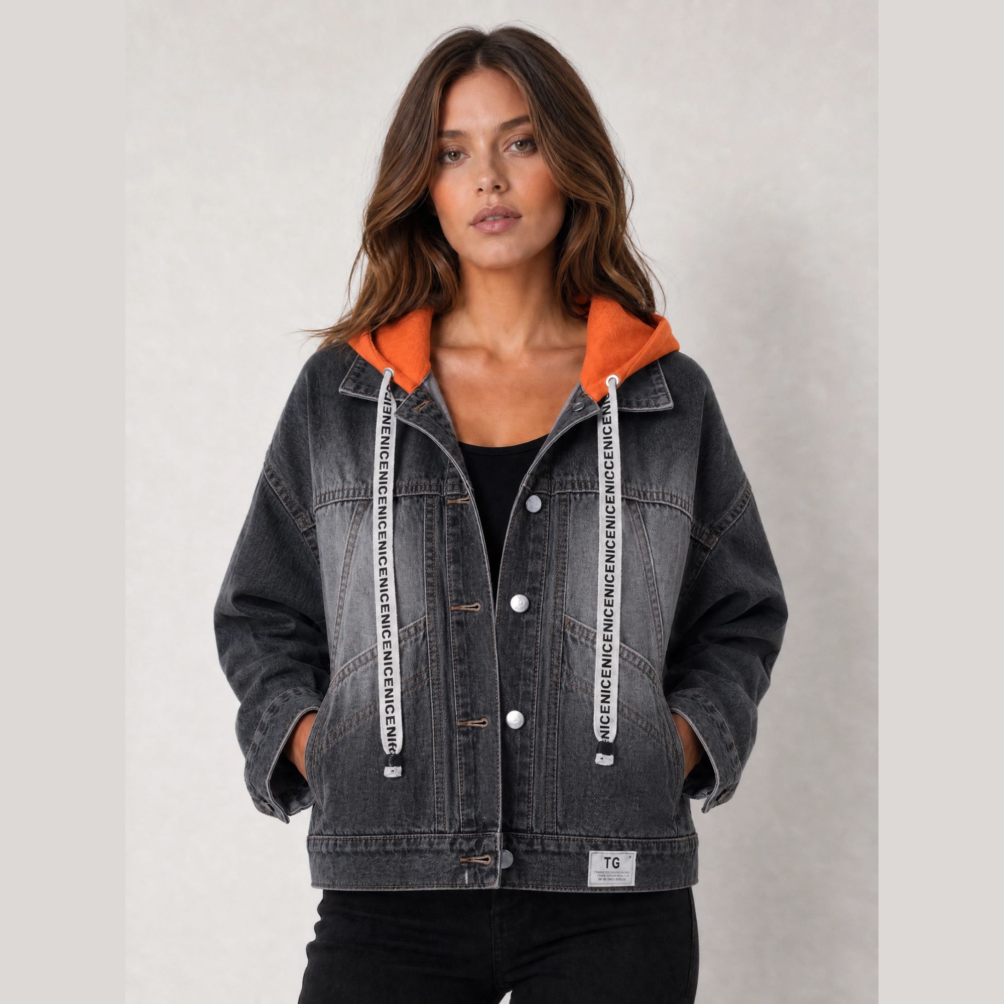 ABRIGO JEANS OVERSIZE MUJER CAPUCHA BENCUS JEANS - 9