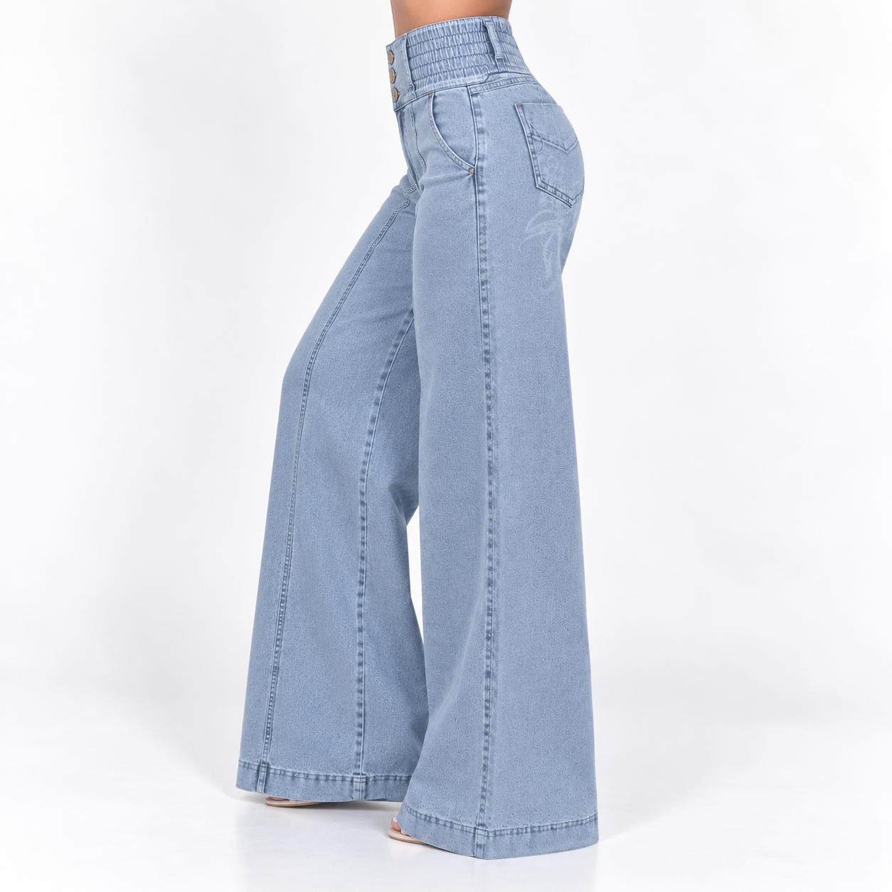 JEAN WIDE LEG TIRO ALTO MUJER FAJA INTERNA DENIM CONFORT BENCUS JEANS X JORGE SALINAS - 6