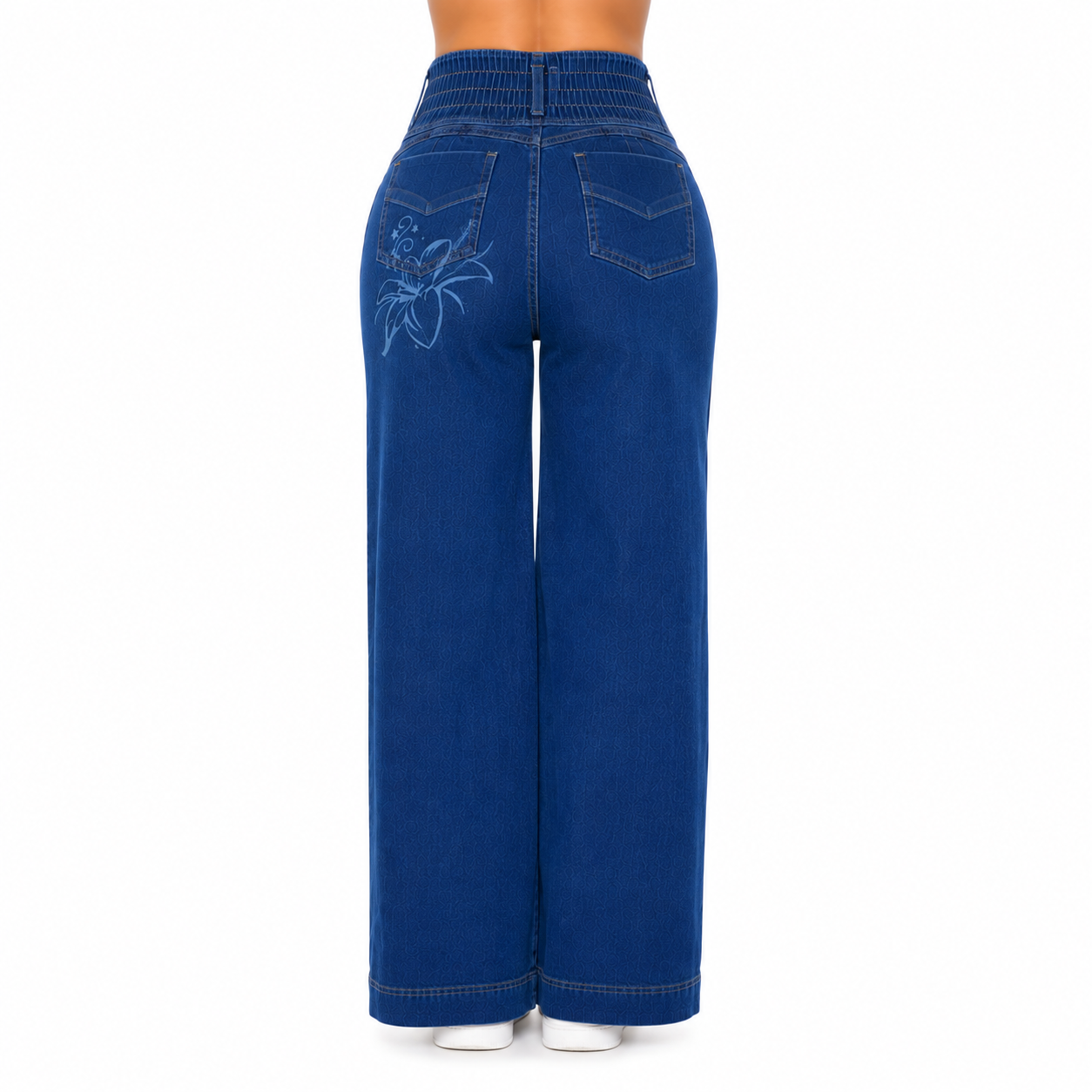 PANTALÓN FAJERO PALAZZO CONFORT AZUL BENCUS JEANS X JORGE SALINAS - 7