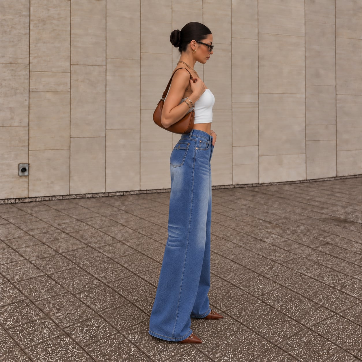 JEAN PALAZZO MUJER TIRO ALTO PIERNA ANCHA AZUL - 4