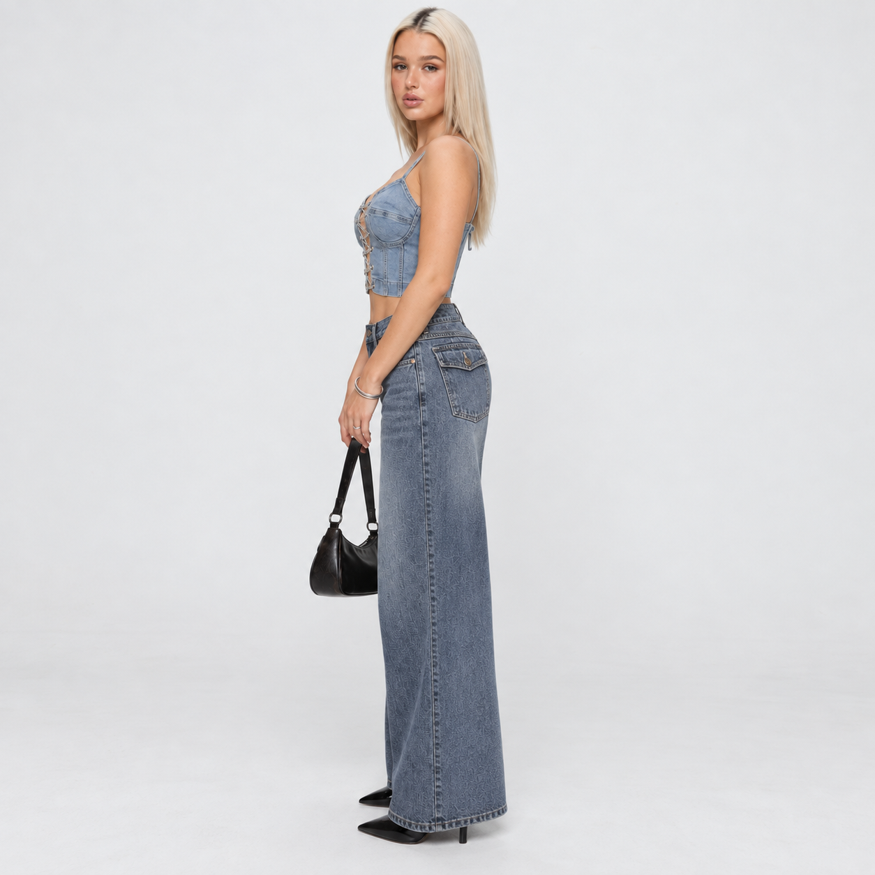 JEAN MUJER BENCUS WIDE LEG TIRO ALTO DENIM - 3