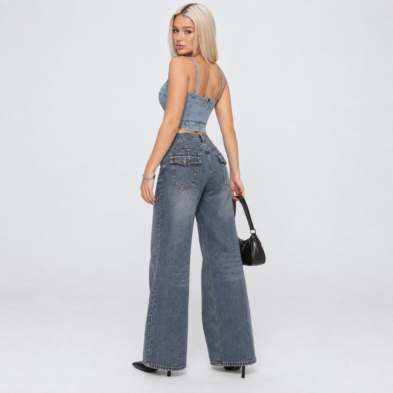JEAN MUJER BENCUS WIDE LEG TIRO ALTO DENIM - 4