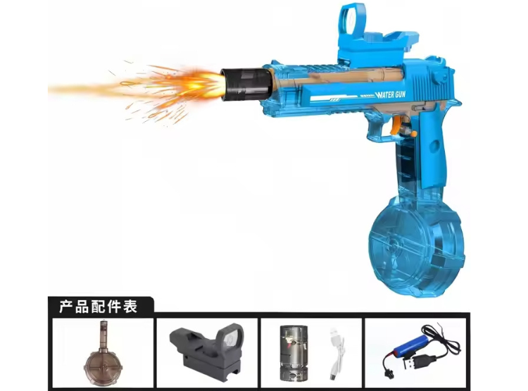 JUGUETE PISTOLA AGUA ELÉCTRICA AUTOMÁTICA MANUAL AZUL - 2
