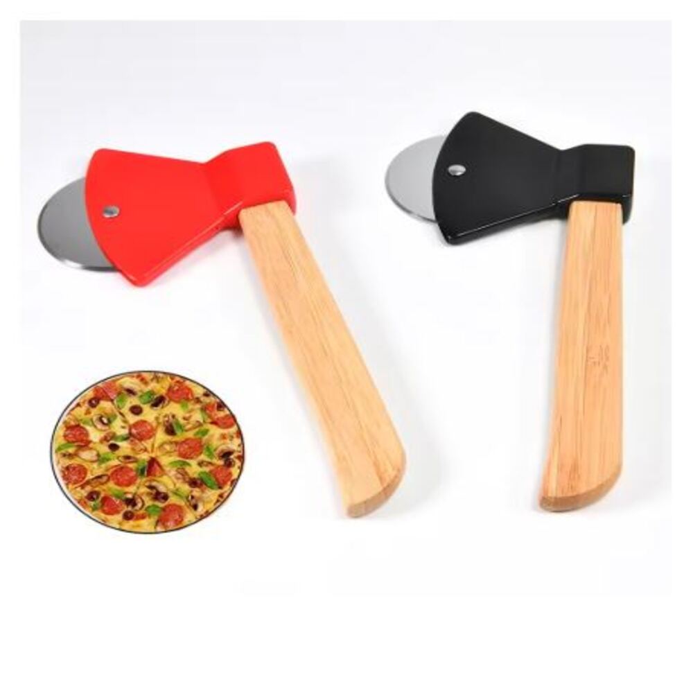 CORTADOR DE PIZZA EN FORMA DE HACHA CON MANGO - 3
