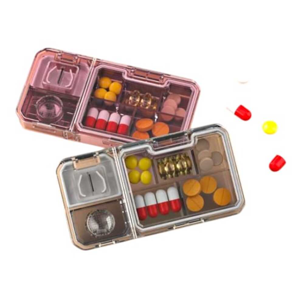 ORGANIZADOR DE PÍLDORAS DE VIAJE PASTILLERO 3 EN 1 - 1