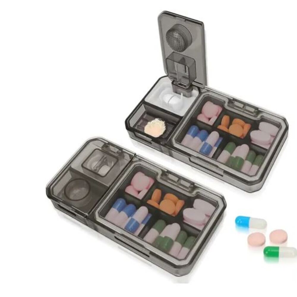 ORGANIZADOR DE PÍLDORAS DE VIAJE PASTILLERO 3 EN 1 - 2