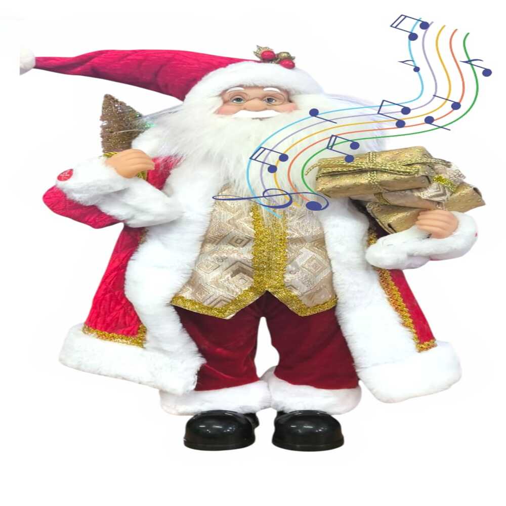 DECORACIÓN DE PAPÁ NOEL DE 60 CM MUSICAL - 1