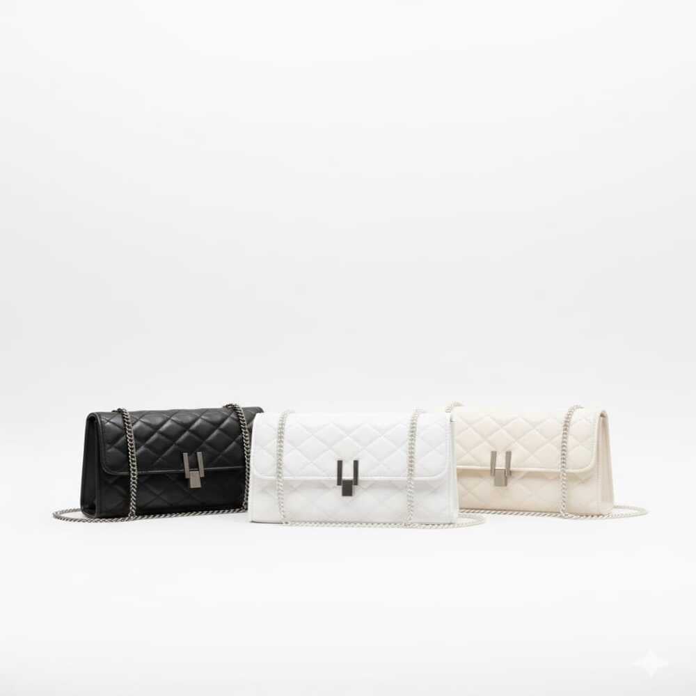 BOLSO CUADRADO CON CADENA NEGRA PARA MUJER - 1