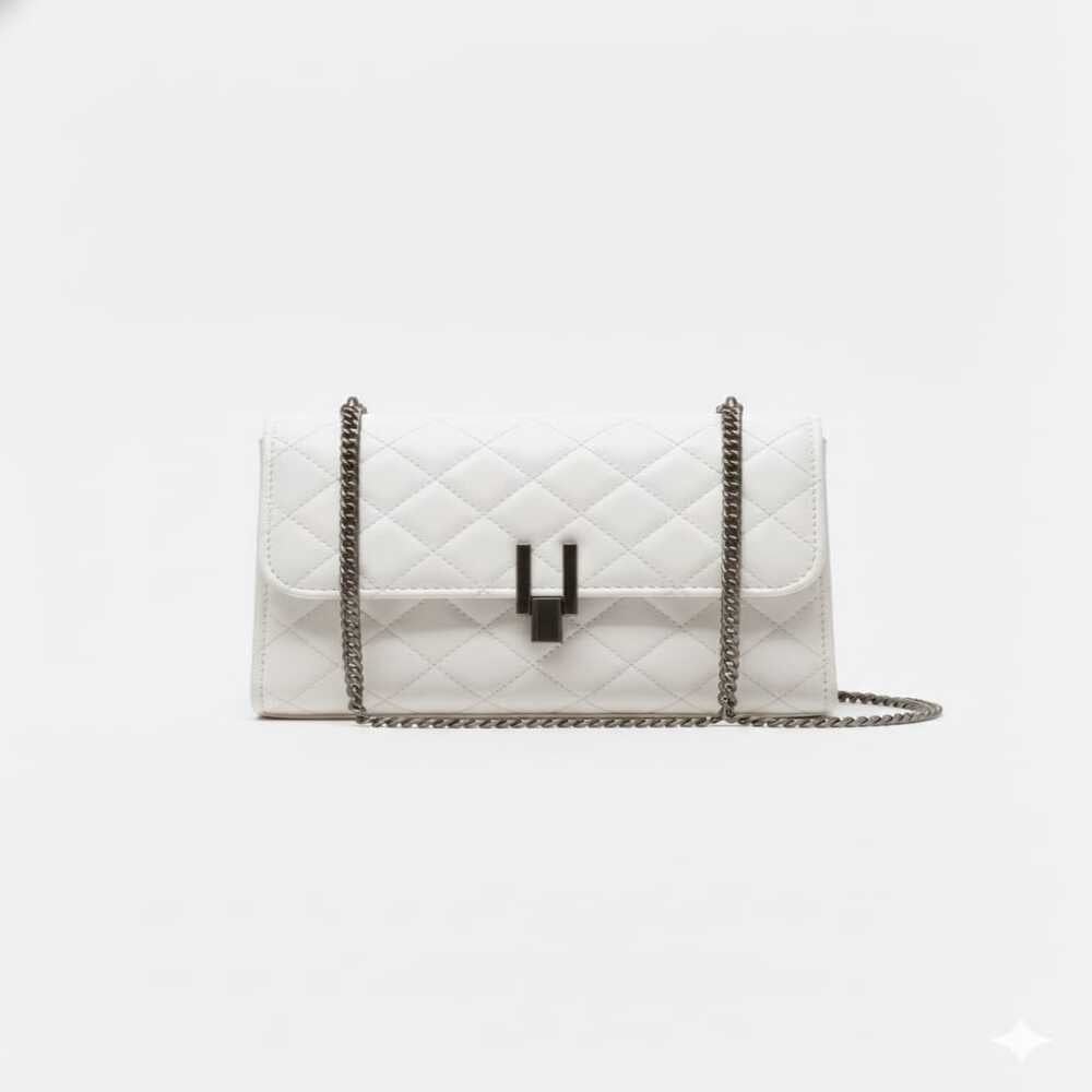 BOLSO CUADRADO CON CADENA NEGRA PARA MUJER - 3
