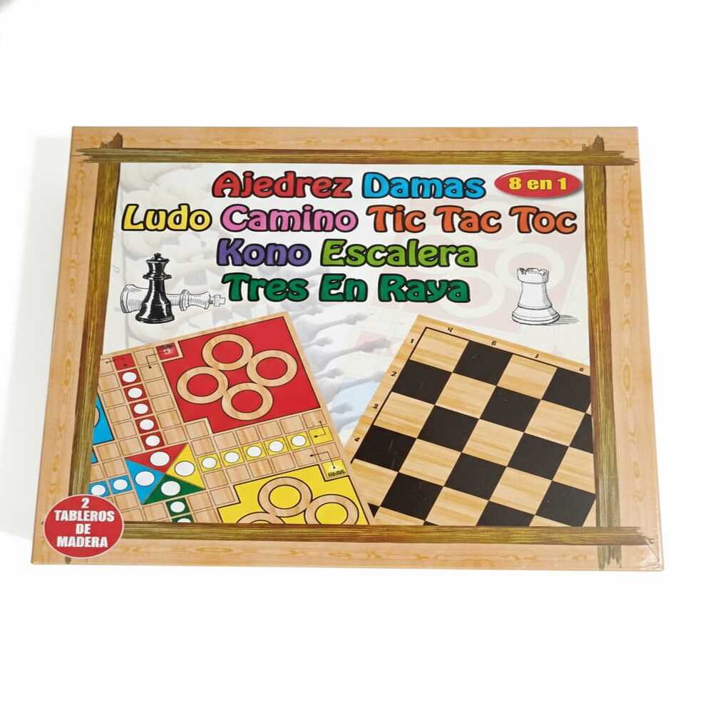 JUEGO DE MESA 8 EN 1 MADERA - 1