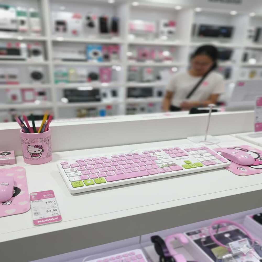 TECLADO CON CABLE - ROMAX ROSA - 4