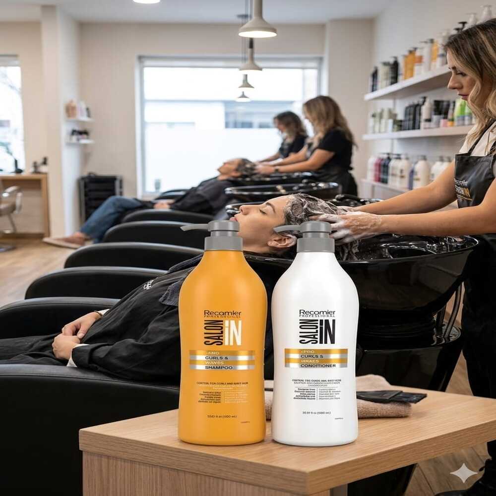 SALON IN CURLS Y WAVES SHAMPOO 1 LT + ACONDICIONADOR - 2