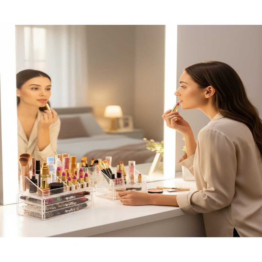 ORGANIZADOR ACRILICO PARA MAQUILLAJE CON CAJONES - 3