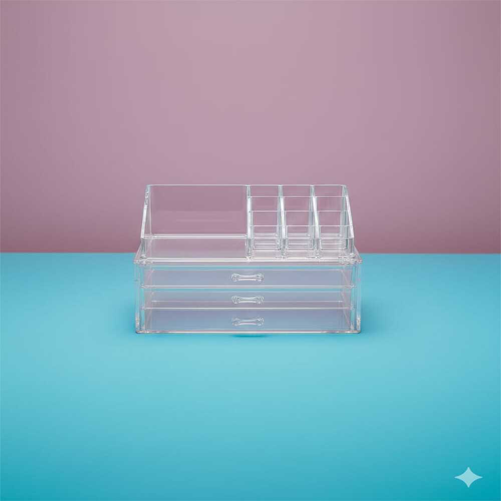 ORGANIZADOR ACRILICO PARA MAQUILLAJE CON CAJONES - 4