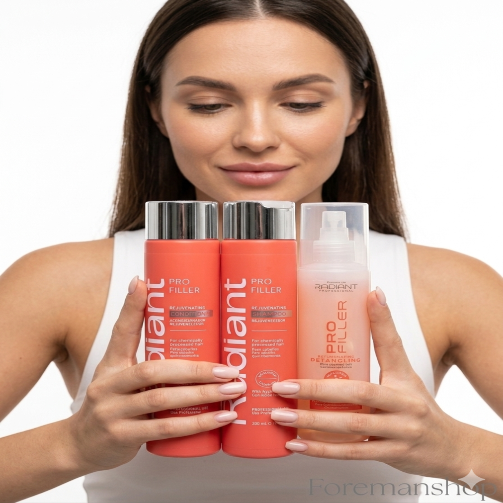 KIT RADIANT PROFESSIONAL PRO FILLER SHAMPOO + ACONDICIONADOR + DESENREDANTE - 2