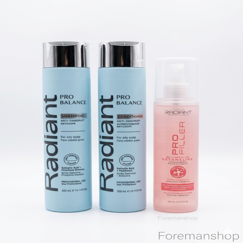 KIT RADIANT PROFESSIONAL PRO BALANCE (SHAMPOO + ACONDICIONADOR + DESENREDANTE) - 1