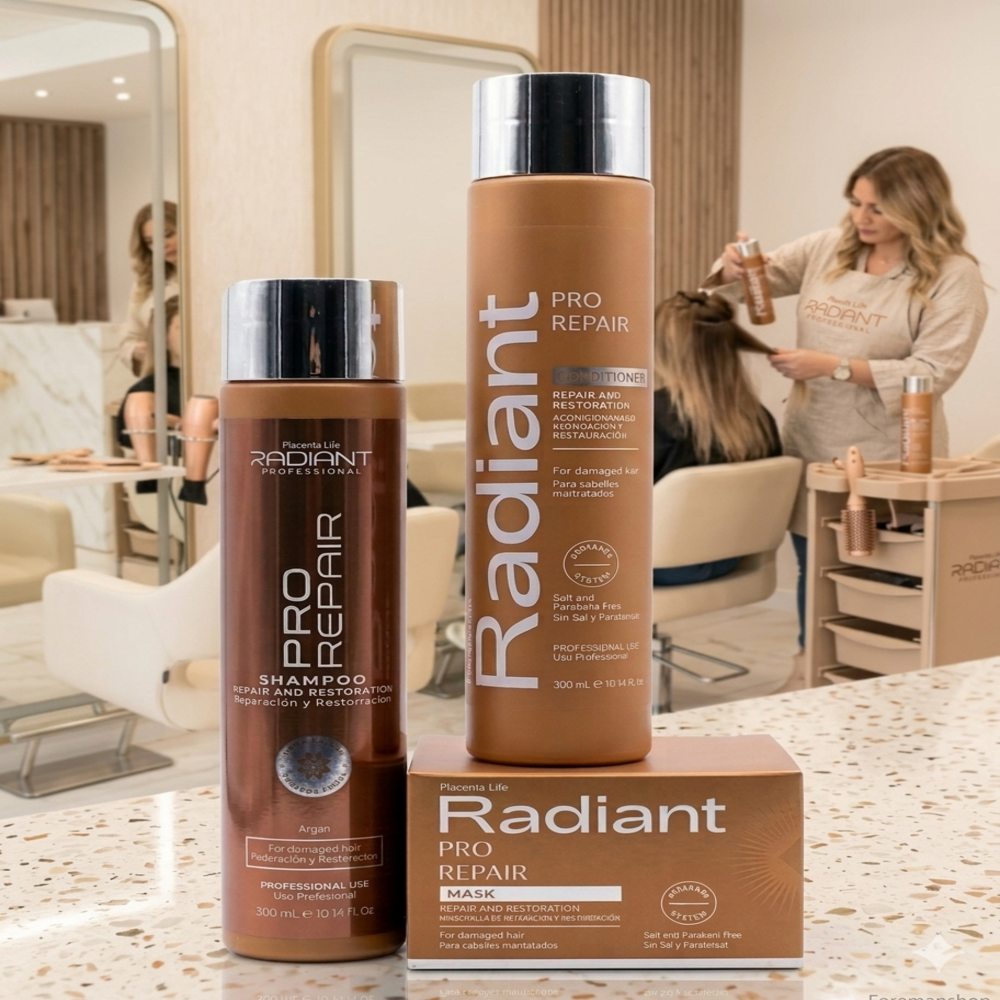 KIT RADIANT PRO REPAIR SHAMPOO 300ML + ACONDICIONADOR + MASCARILLA 350GR - 3