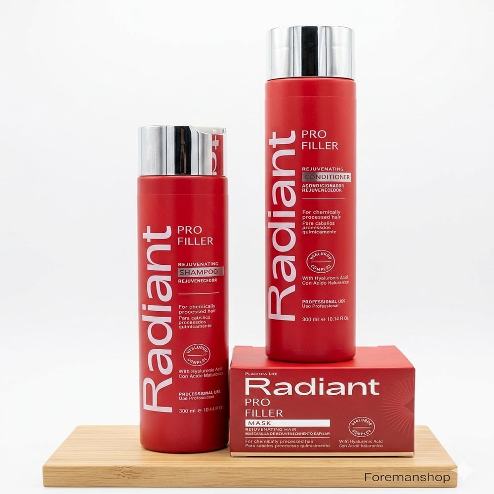 KIT RADIANT PRO FILLER SHAMPOO 300ML + ACONDICIONADOR + MASCARILLA 350GR - 1
