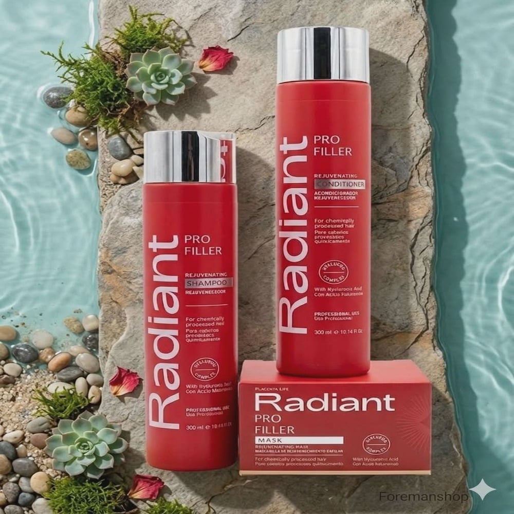 KIT RADIANT PRO FILLER SHAMPOO 300ML + ACONDICIONADOR + MASCARILLA 350GR - 3