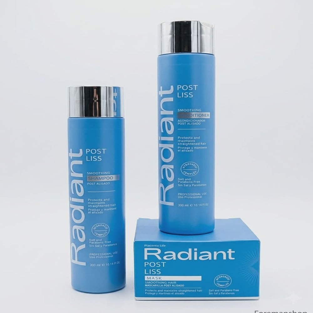 KIT RADIANT POST LISS SHAMPOO 300ML + ACONDICIONADOR + MASCARILLA 350GR - 1
