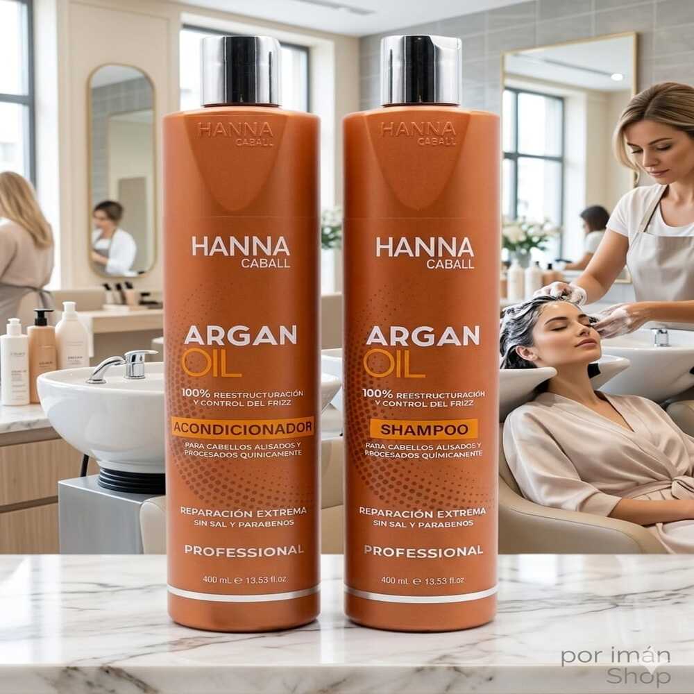 KIT HANNA CABALL ARGAN OIL SHAMPOO Y ACONDICIONADOR 400ML - 3