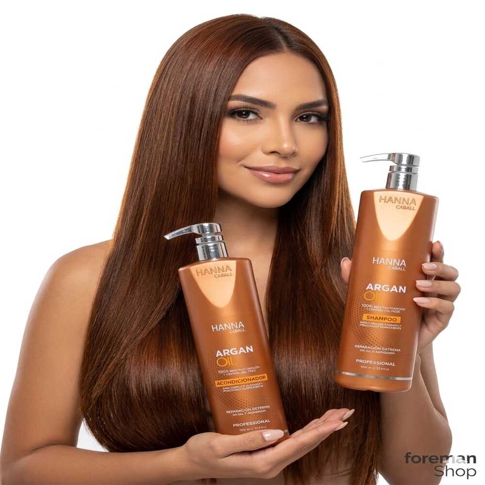 KIT HANNA CABALL ARGAN OIL SHAMPOO Y ACONDICIONADOR 1LT - 2