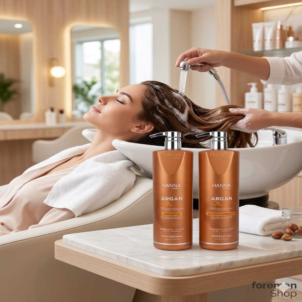 KIT HANNA CABALL ARGAN OIL SHAMPOO Y ACONDICIONADOR 1LT - 3
