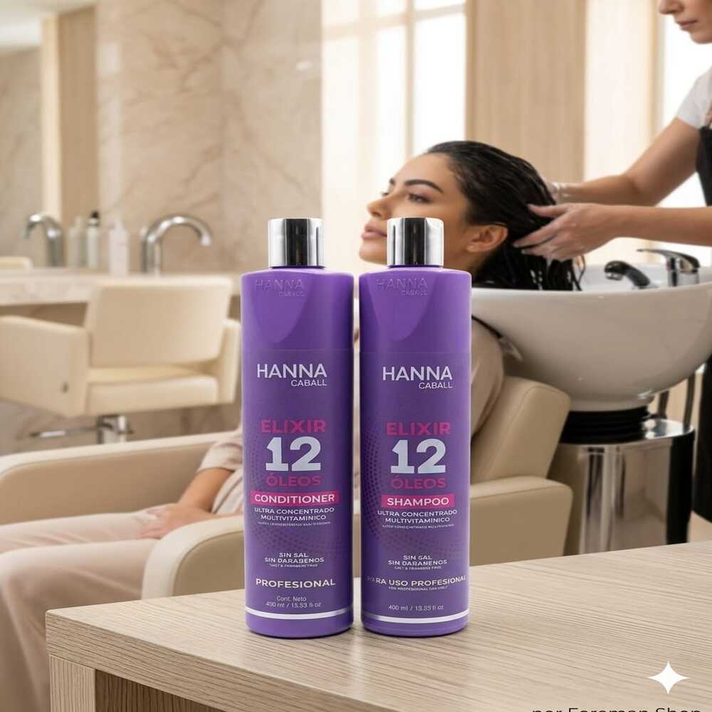 KIT HANNA CABALL ELIXIR 12 OLEOS – SHAMPOO Y ACONDICIONADOR 400 ML - 3
