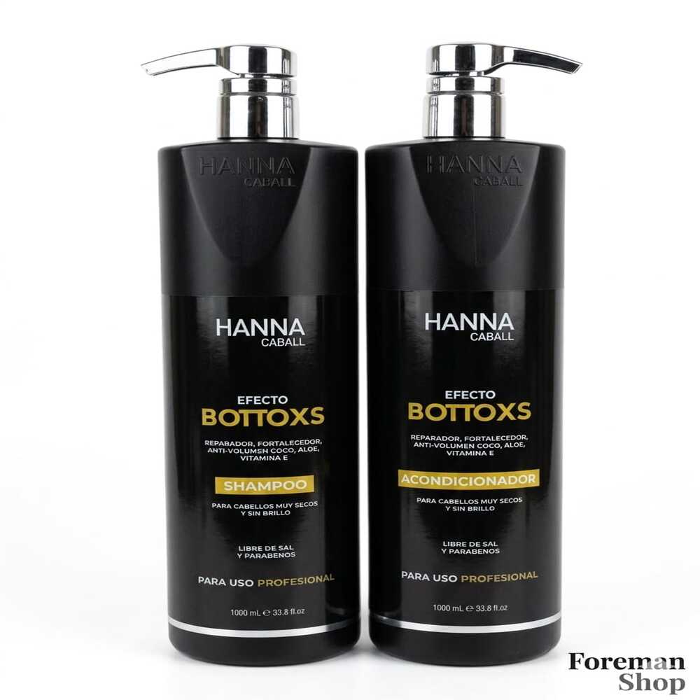 KIT HANNA CABALL  BOTTOXS PROFESIONAL SHAMPOO Y ACONDICIONADOR 1LT - 1