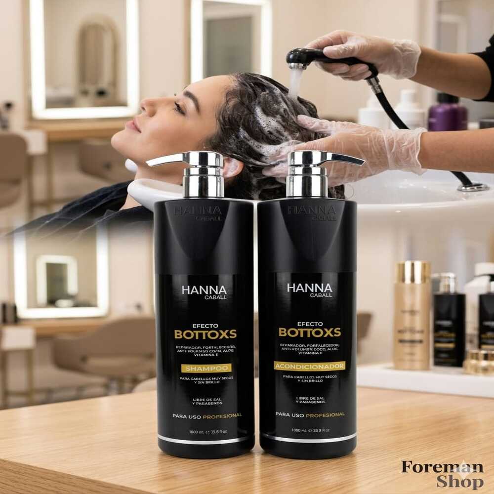 KIT HANNA CABALL  BOTTOXS PROFESIONAL SHAMPOO Y ACONDICIONADOR 1LT - 3