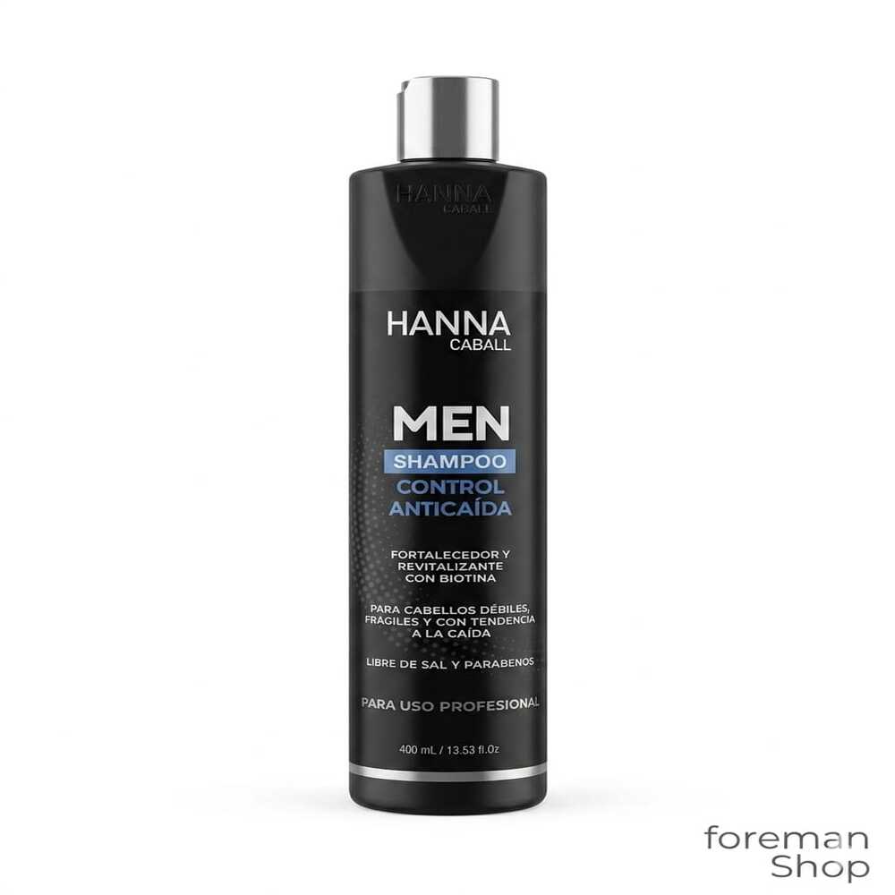 SHAMPOO HANNA CABALL MEN CONTROL ANTICAÍDA CON BIOTINA 400ML - 1
