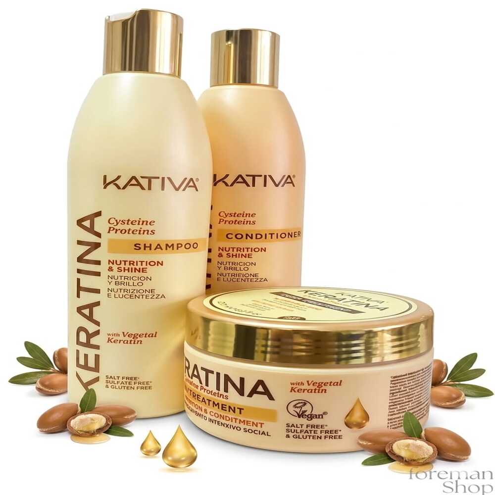 TRIO KATIVA KERATINA 355ML - SHAMPOO + ACONDICIONADOR + TRATAMIENTO 300ML - 1