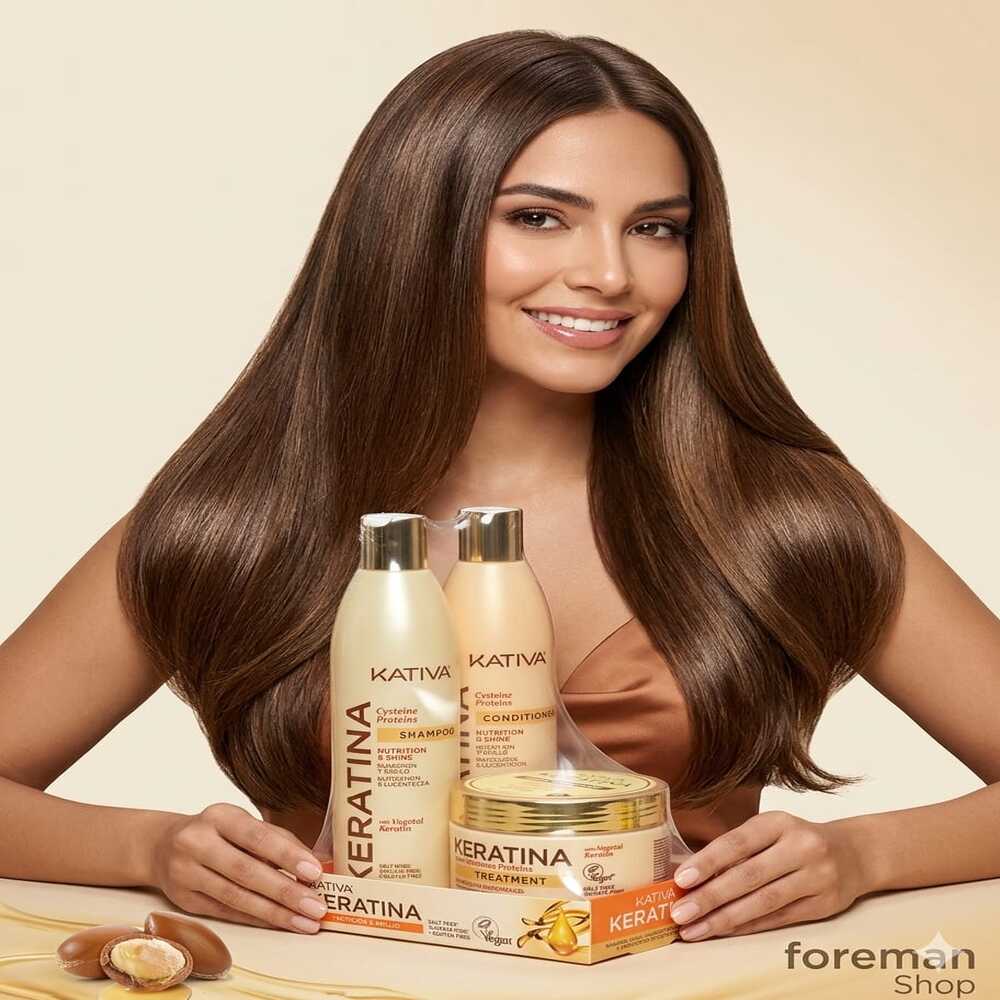 TRIO KATIVA KERATINA 355ML - SHAMPOO + ACONDICIONADOR + TRATAMIENTO 300ML - 2
